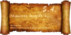 Stancsik András névjegykártya